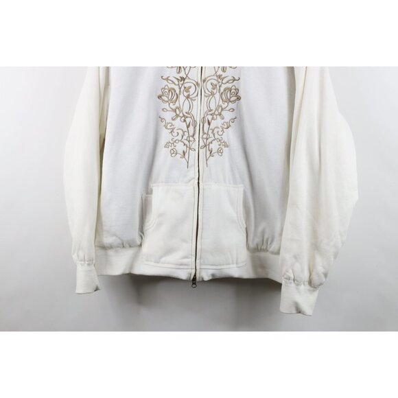 Vinatage Y2K Babydoll Womens 3XL Tribal Flower Heavy Faux Fur Lined Thick Hoodie - Picture 3 of 15